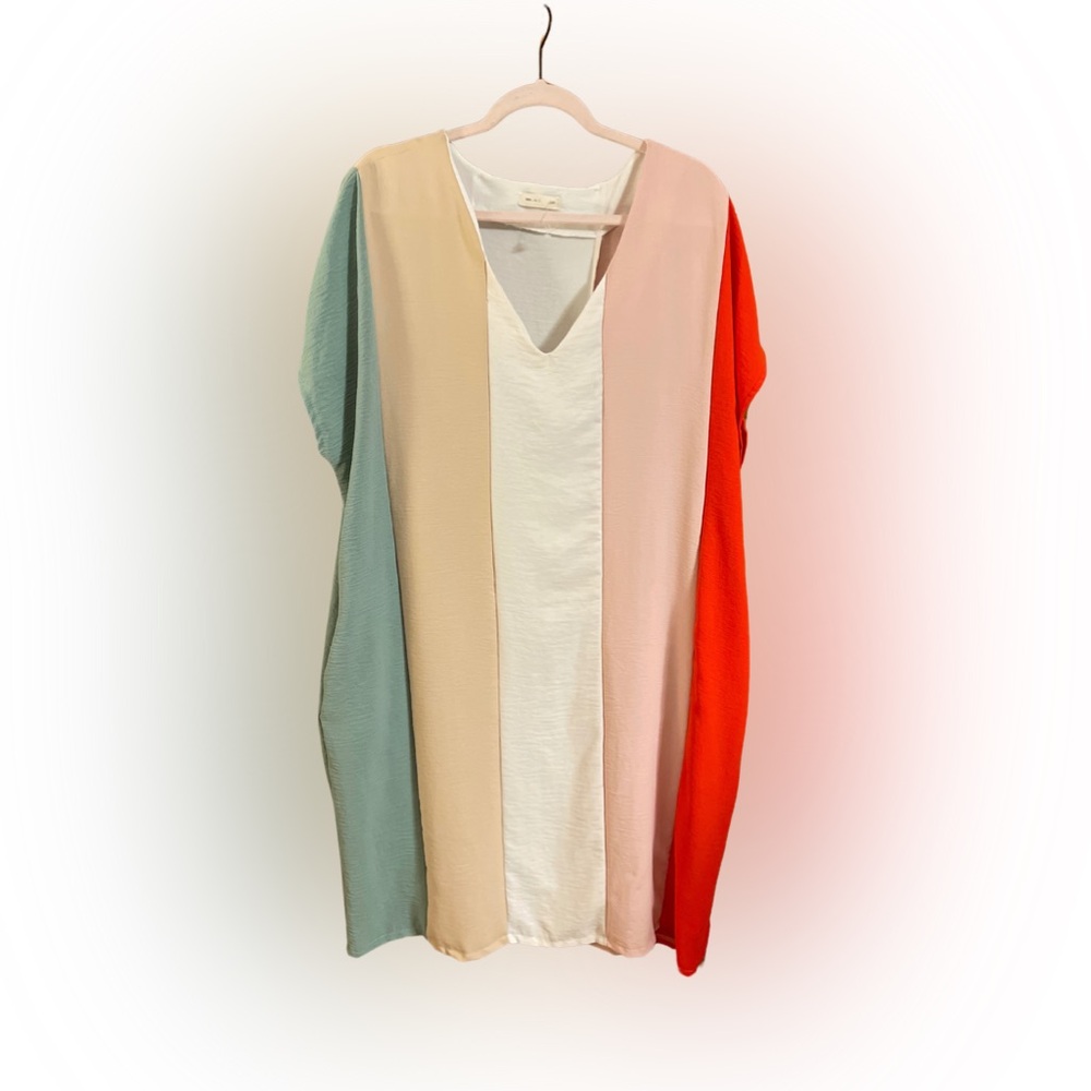 Multi Color V-NeckShift Dress size 2X